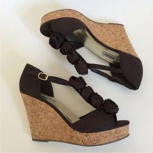 Women's Steve Madden P-Ven Brown Cork Wedge Sandal Size 8